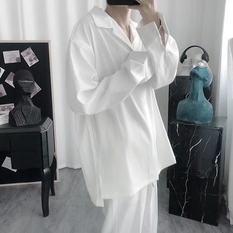Áo Sơ Mi Tay Dài Nam Dáng Rộng Màu Sắc Đơn Giản Phong Cách Hàn Quốc Cho Giới Simple Fashion áo nam đẹp Bigsize áo sơ mi nam form rộng