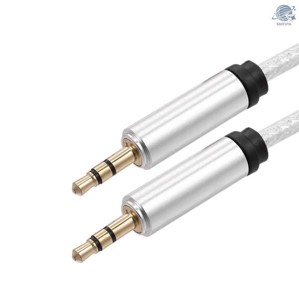 BF 3.5 mm Jack Auxiliary Audio Cable Male to Male Auxiliary Audio Cable for Car/Phone/Laptop,Silver