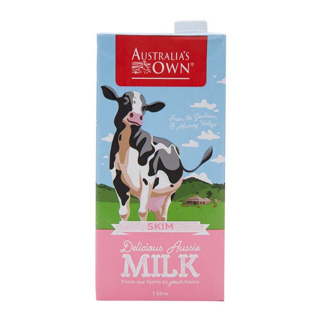 Sữa tươi tiệt trùng tách béo Australia's Own 1L - Thùng (T9/2021)
