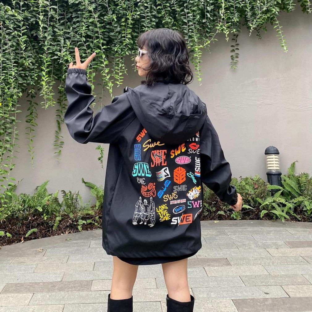Áo khoác dù jacket Swe logos shop ban sỉ quần áo unisex nam nữ