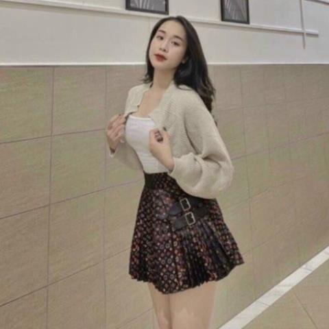 Áo Khoác len Nữ CELORA Áo Khoác Kiểu Lững Tay Dài đẹp mùa thu đông siêu dễ thương hai màu đen da dưới 57kg
