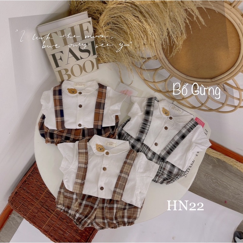 set áo yếm kẻ
