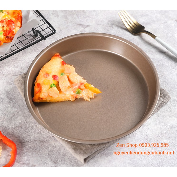 Khuôn Pizza chống dính cao cấp màu vàng