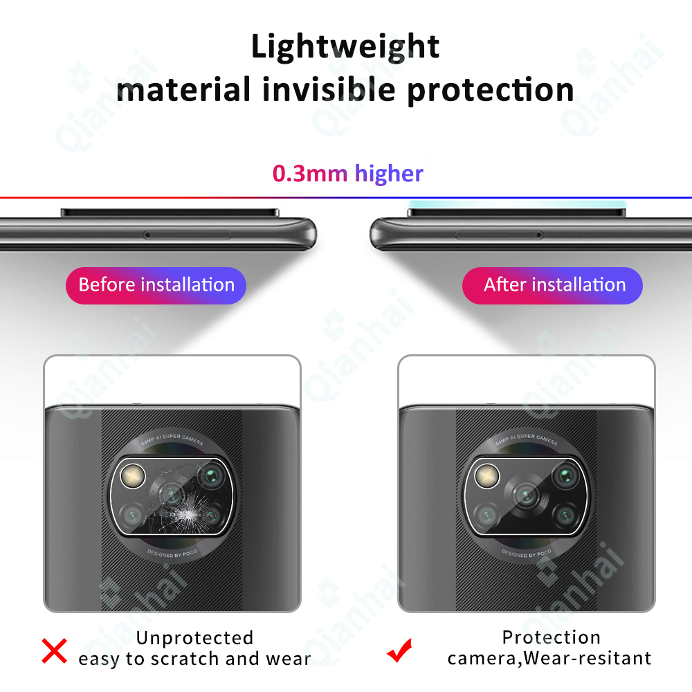 Kính cường lực bảo vệ ống kính camera cho điện thoại Xiaomi POCO 3 / X3 NFC chất lượng cao