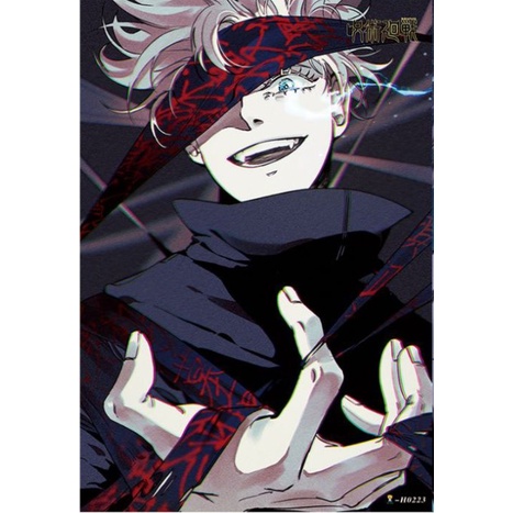 Set 8 tấm poster dán tường hình nhân vật hoạt hình Gojo Satoru