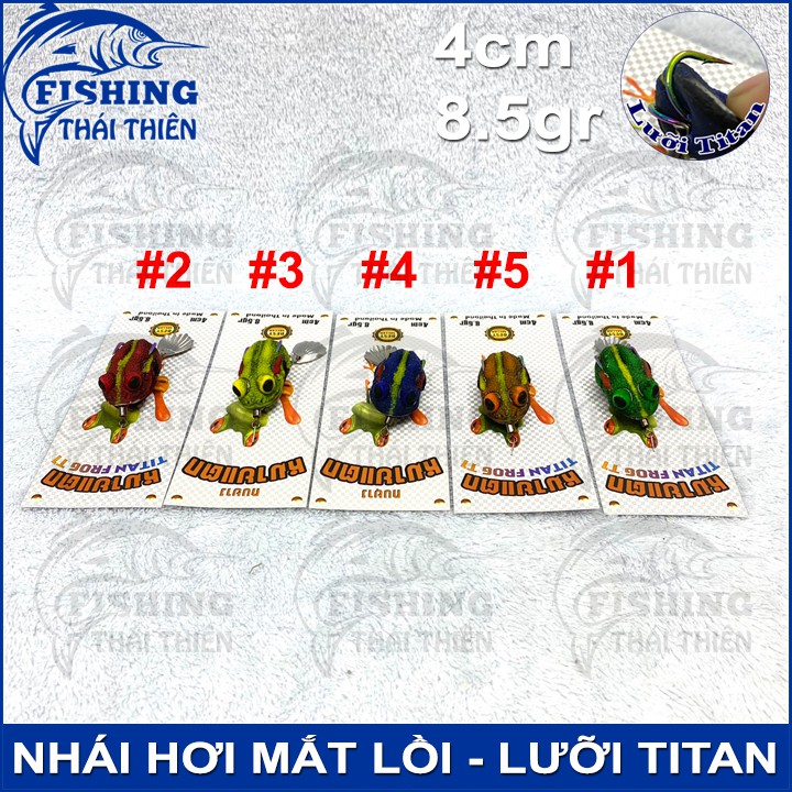 Mồi Giả Câu Cá Lóc Nhái Hơi Mắt Lồi Lưỡi Titan Thái Lan Siêu Nhạy Cá 4cm 8.5gr