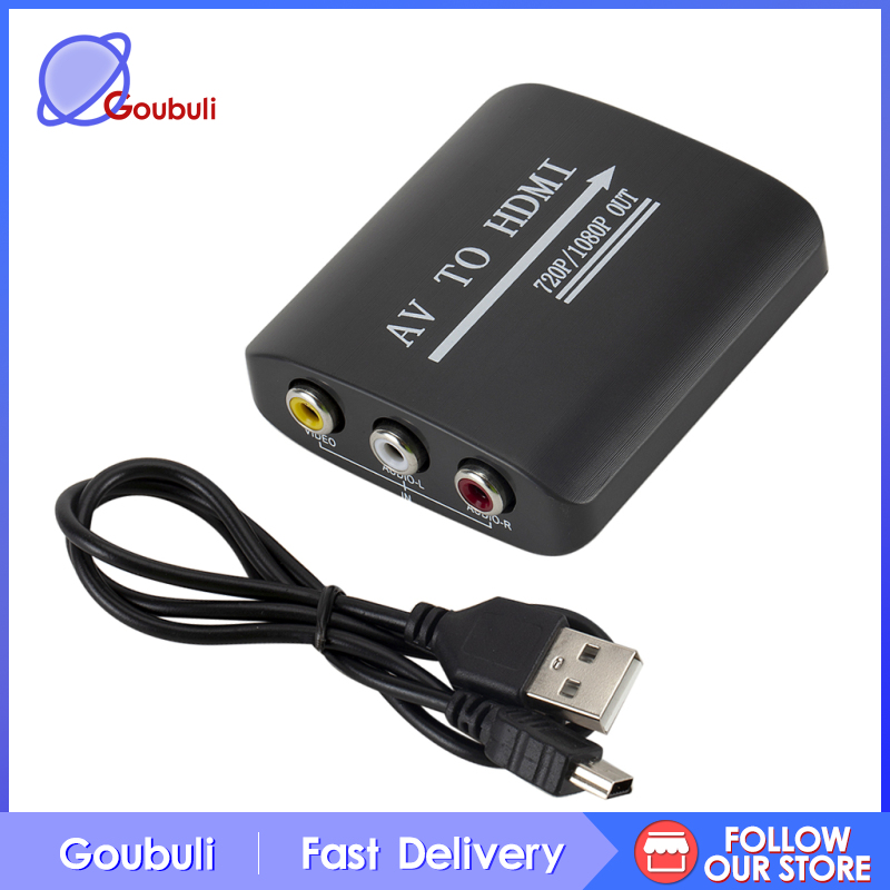 [Goubuli]HDMI To RCA AV   Adapter HD 1080P 720P Mini HDMI 2AV Video Converter TV