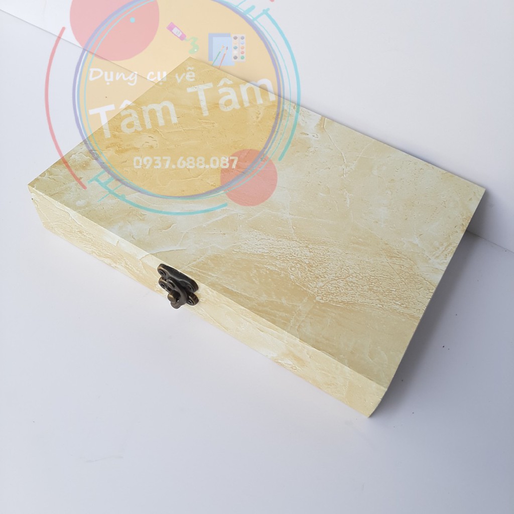 [ TÂM TÂM ]-Hộp chiết màu, Hộp gỗ và 24 hủ chiết màu có nắp đậy-