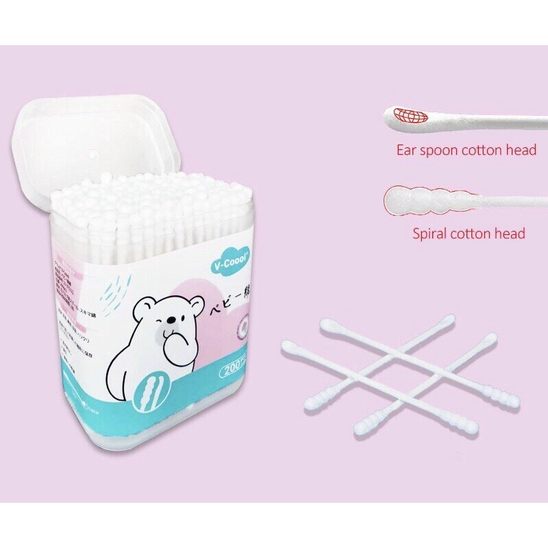 Tăm bông trẻ em Vcool kháng khuẩn  vệ sinh tai và mũi cho bé sơ sinh