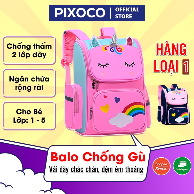 Cặp đi học cho bé lớp 1 2 3 4 5, balo trẻ em tiểu học chống gù, chống nước, hình cute giá rẻ