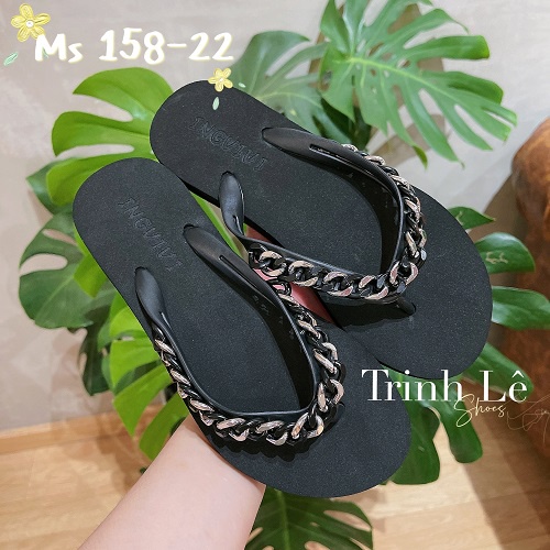 Dép xỏ ngón, tông nữ đính đá Quảng Châu Qybaby 019 đen/trắng/hồng/nude - TRINH LÊ SHOP