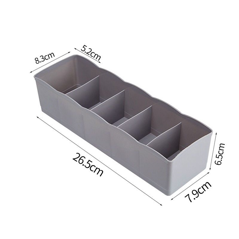 5 Grids socks storage box, panty storage plastic container, panty socks sorting storage Artifact, wardrobe storage