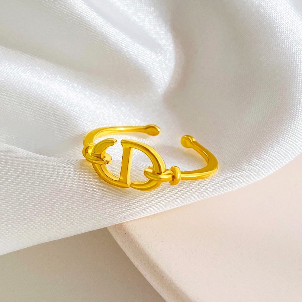 Nhẫn Hở Khắc Chữ D Đôi Đơn Giản Thời Trang Cho Nam Nữ