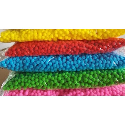 pompom cỡ 1cm 8g khoảng 100 viên túi trộn màu sẵn nhiều màu làm scrunchies