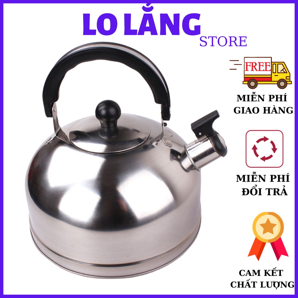 Ấm Đun Nước Inox 2L và 3L Dùng Được Bếp Từ - Các Loại Bếp Thẻ Tích Thực 1L5 Có Còi Reo Đun Nước Pha Trà Nấu Mì CAO CẤP