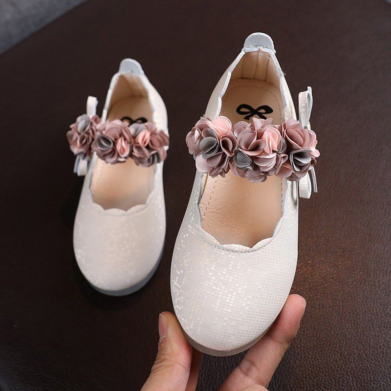 Giày búp bê bé gái phối ren hoa điệu đà thời trang