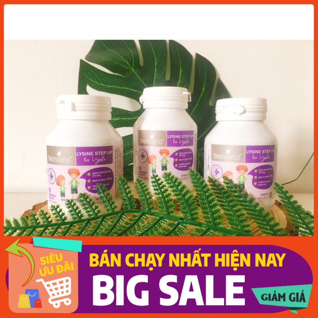 [SALES SỐC] VIÊN UỐNG BIO ISLAND LYSINE HỖ TRỢ TĂNG CHIỀU CAO 60 VIÊN DATE 08/2022