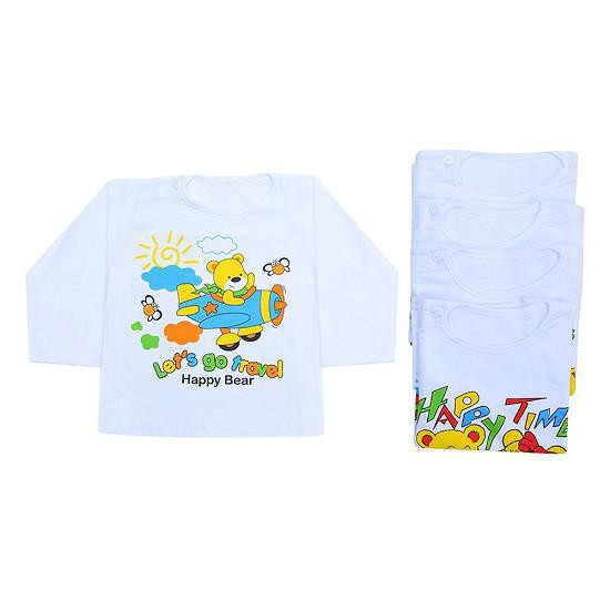 COMBO 5 ÁO TRẮNG IN  HÌNH CÀI VAI MINAS TAY DÀI