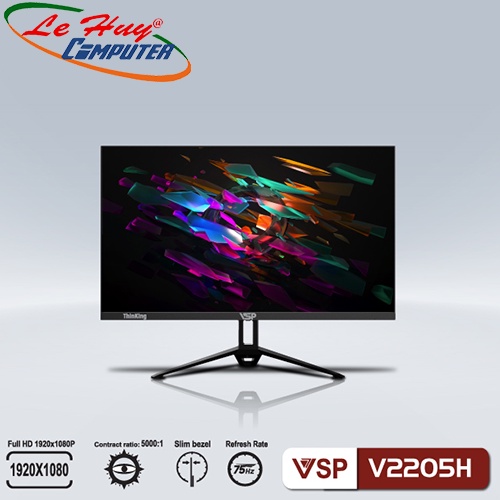 Màn hình máy tính VSP V2205H 22inch FullHD 75Hz IPS Đen