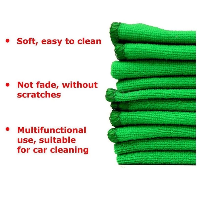 MICROFIBER Set 10 Khăn Vi Sợi Siêu Thấm Hút Vệ Sinh Đa Năng