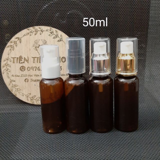 Chai nhựa nâu 50ml vòi xịt giọt