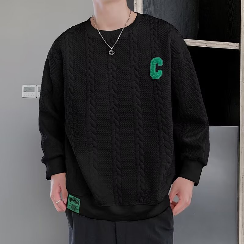 Áo Sweater Tay Dài Cổ Tròn Thời Trang Xuân Thu Cho Nam 2 Màu Size M-2XL