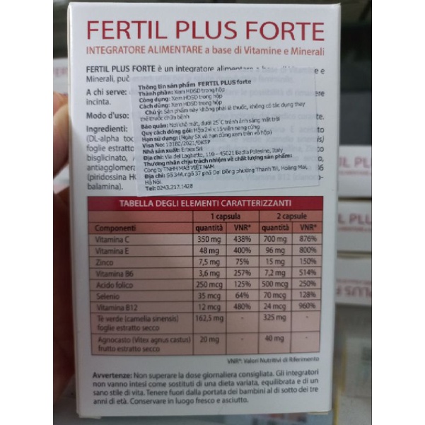 Fertil plus forte - Viên uống bổ trứng nhập khẩu Italy