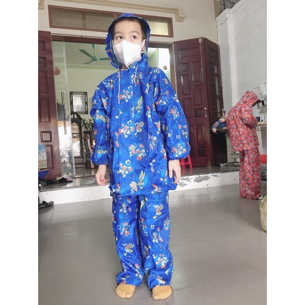 Bộ quần áo đi mưa cao cấp cho trẻ 7-13 tuổi