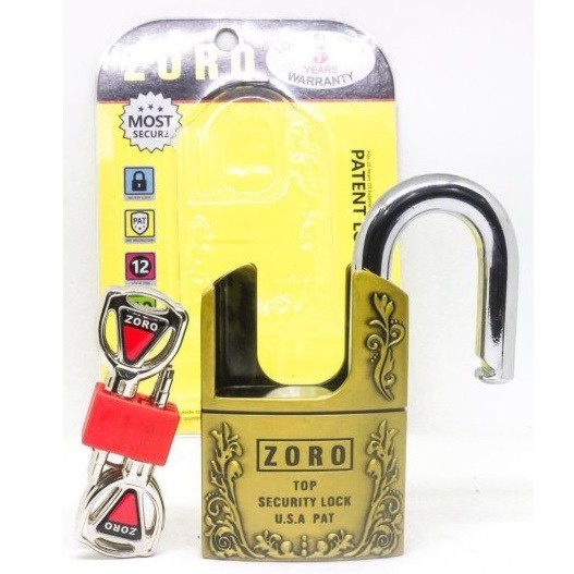 Ổ Khóa bấm Chống Cắt ZORO 6cm hoa văn