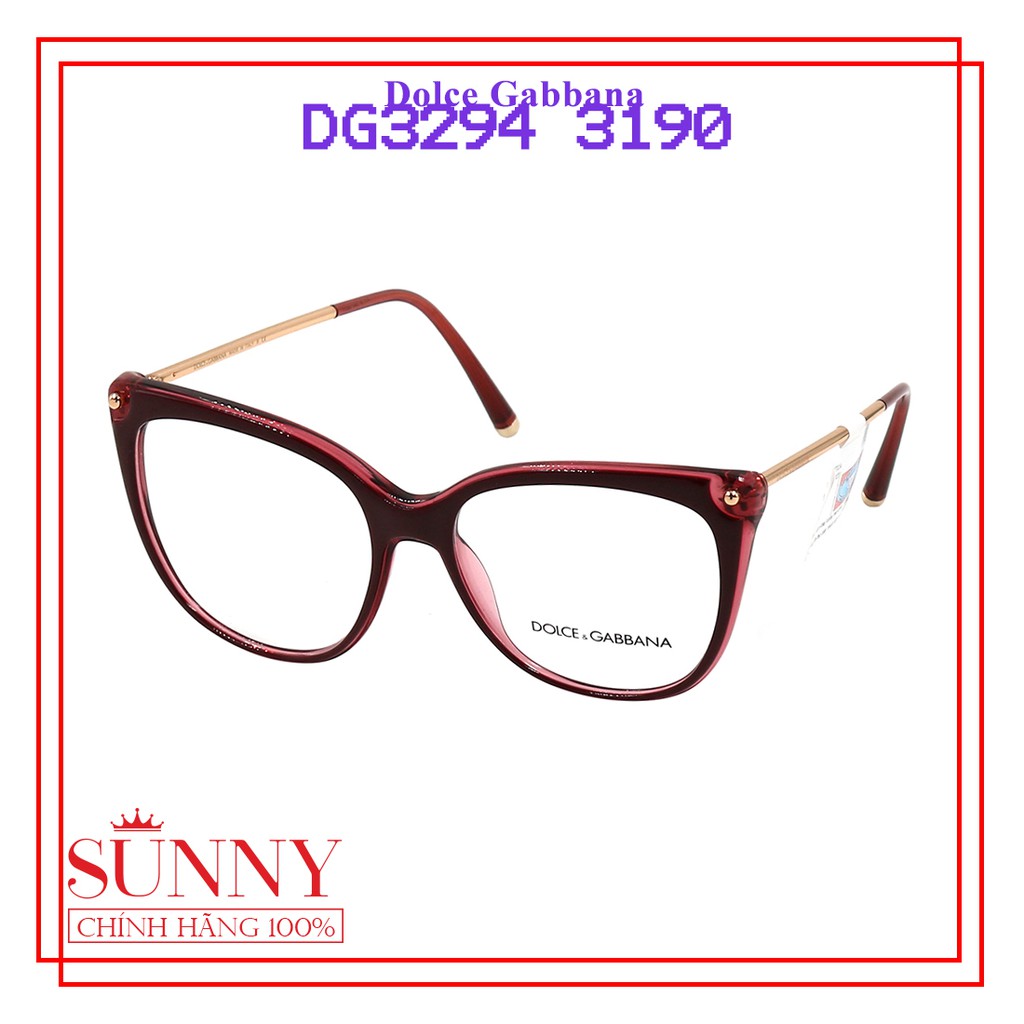 Gọng kính nam nữ chính hãng Dolce &amp; Gabbana DG3294 màu sắc thời trang, thiết kế dễ đeo bảo vệ mắt