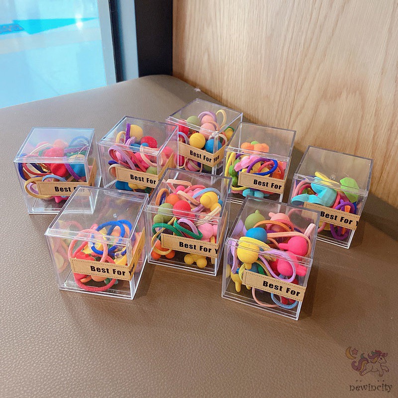 10pcs/set Korean Kids Girls Cartoon Hair Rope Hair Accessories