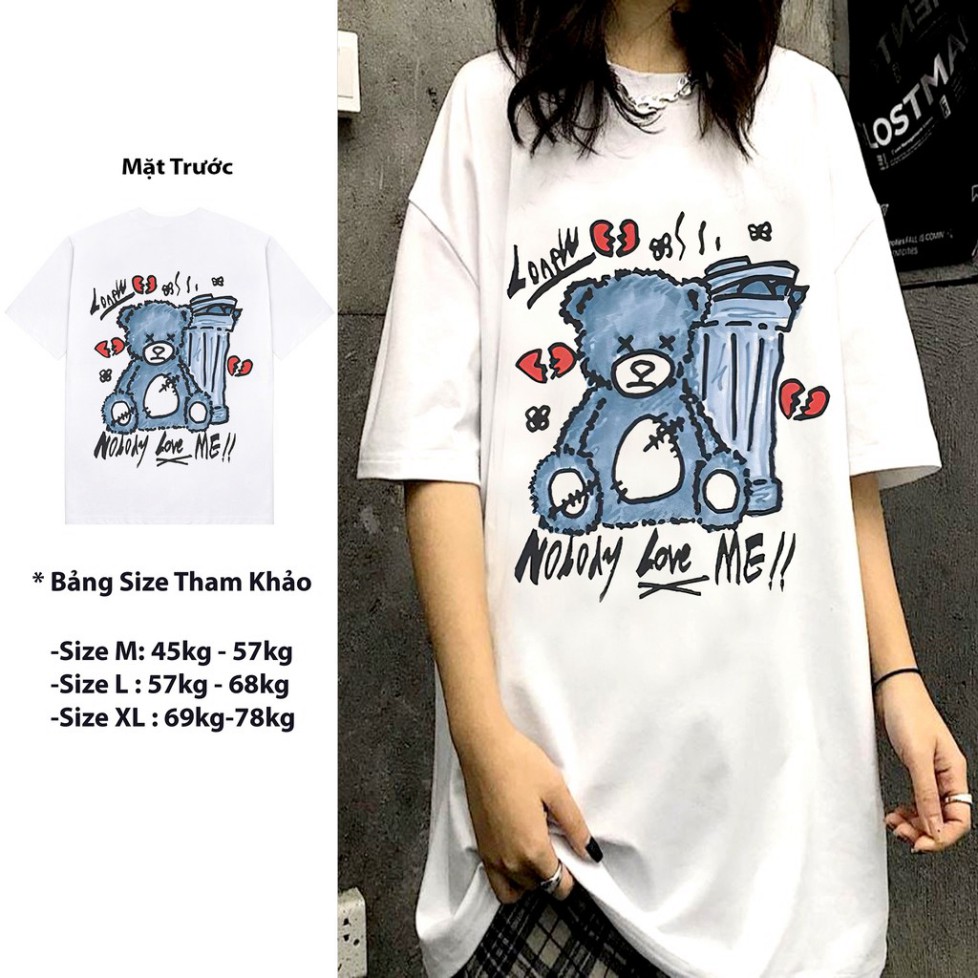 [ ĐỦ SIZE ] ÁO PHÔNG, ÁO THUN TAY LỠ UNISEX FORM RỘNG OVERSIZE NOBODY LOVE ME M371