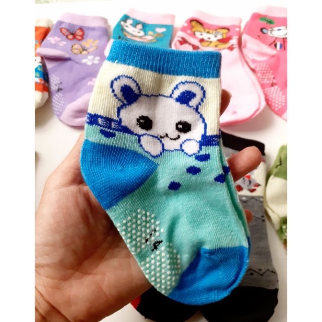 Vớ cotton hình thú chống trượt cho bé trai/bé gái