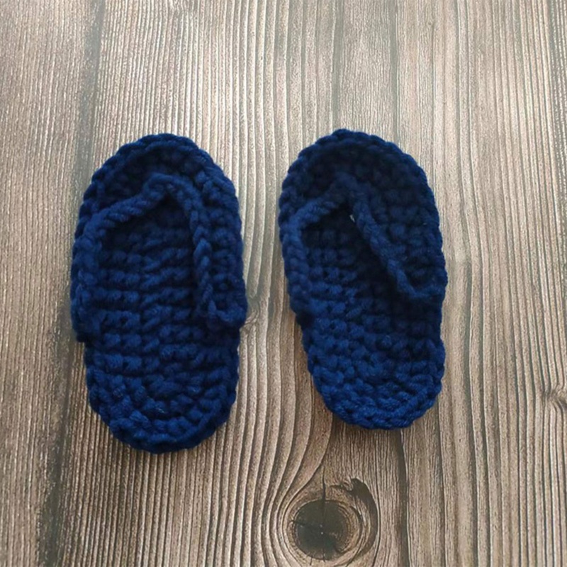 Set 2 Đôi Dép Đan Len Dạng Lật Dành Cho Bé Trai Gái 0-2 Tháng Tuổi Làm Đạo Cụ Chụp Ảnh