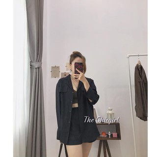 Áo sơ mi đa phong cách phối Blazer cực chất, kiểu dáng công sở/có túi đắp