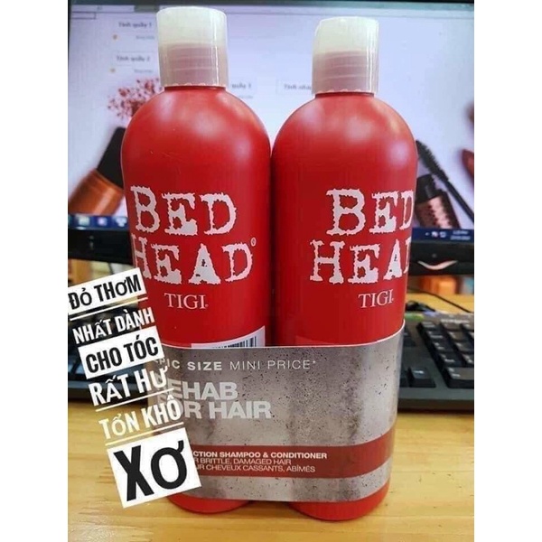 [ Tigi] Bộ dầu gội xả tóc Bed Head Tigi 750Ml