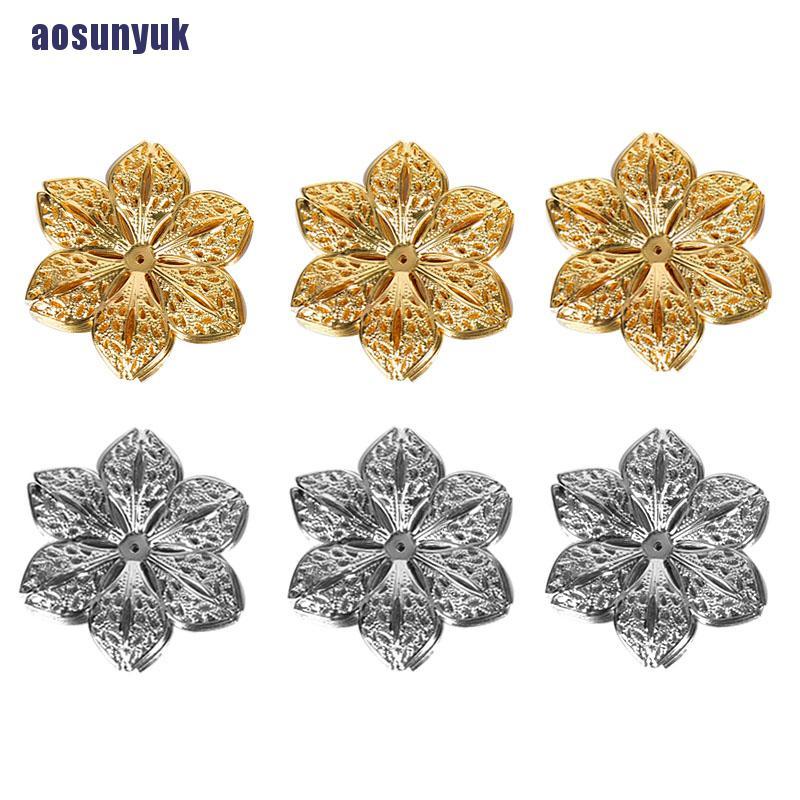 Set 50 đầu nối mặt trang sức DIY hình dạng bông hoa thủ công độc đáo