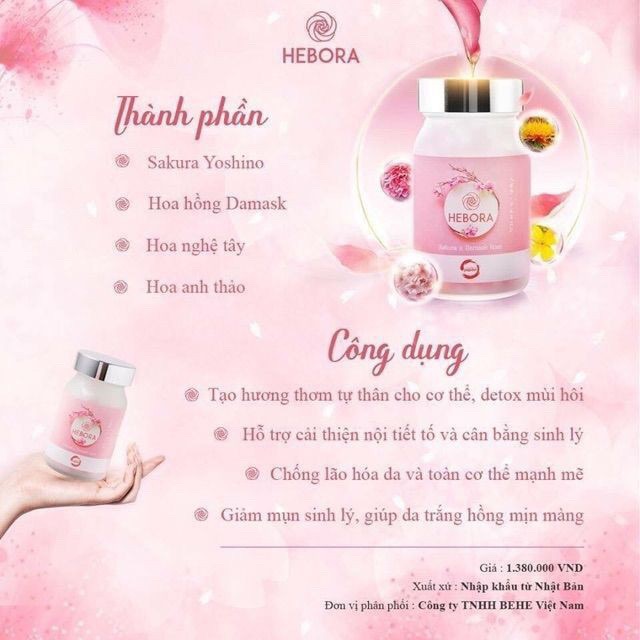 [HÀNG CHÍNH HÃNG] VIÊN UỐNG TỎA HƯƠNG CƠ THỂ HEBORA NHẬT BẢN