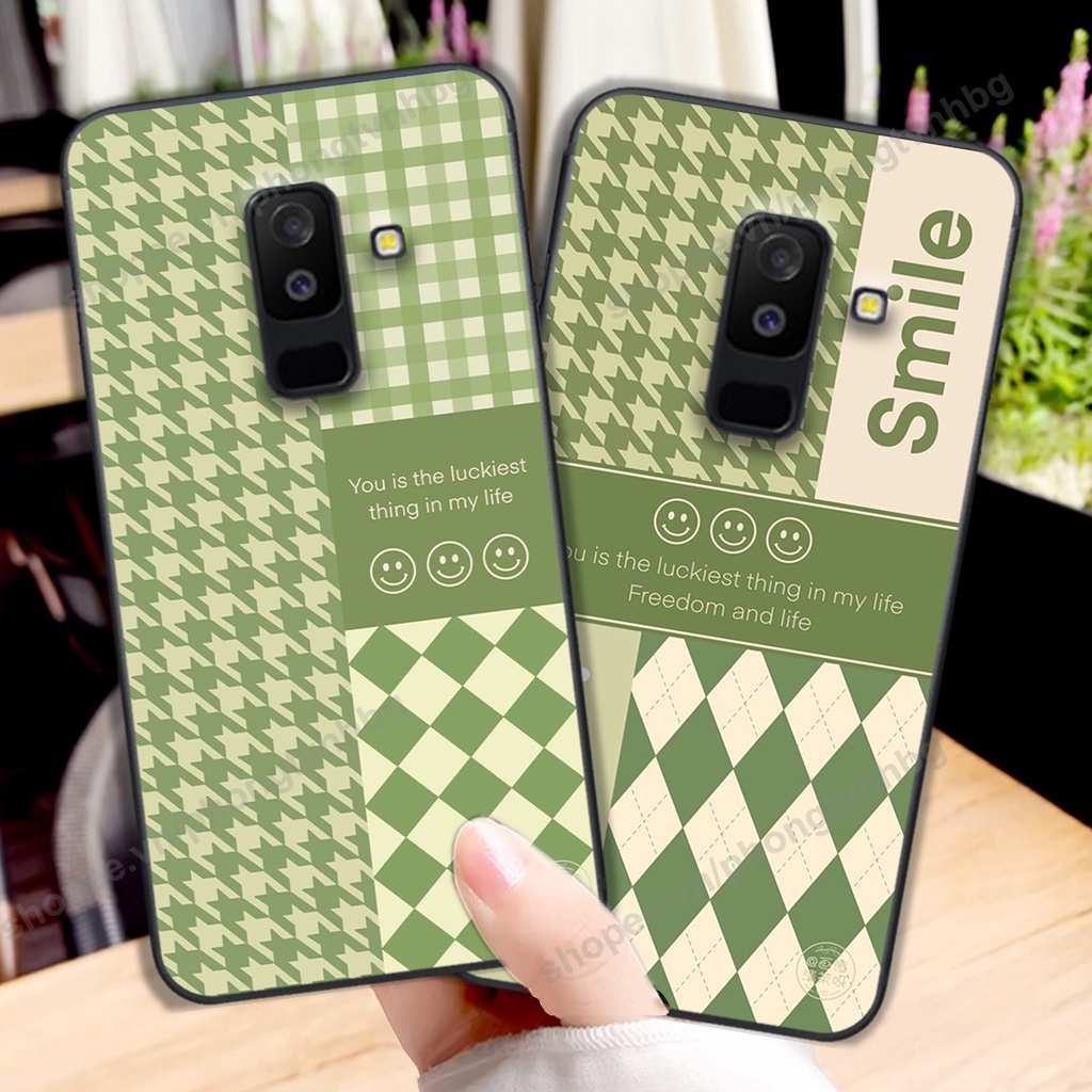 Ốp lưng Samsung J8 in mẫu gấu bo viền , smile mặt cười cực cute đẹp