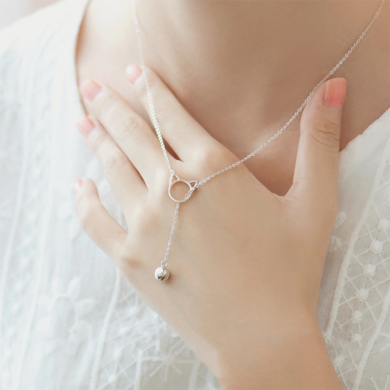 Dây Chuyền Mạ Bạc Mặt Hình Mèo Con Dễ Thương B0034