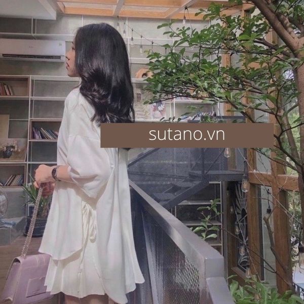 Áo sơ mi rút dây 2 bên form rộng chất đũi lụa mềm thấm hút mồ hôi A18 SUTANO