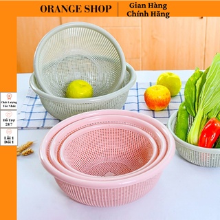 Set 3 rổ nhựa đựng thực phẩm rổ nhựa giá rẻ 3 trong 1 đa năng rổ đựng thực phẩm - orange shop