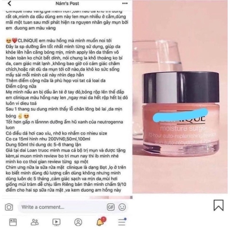Gel Dưỡng Ẩm Cung Cấp Nước &amp; Tạo Độ Ẩm 100h/72h Clinique Moisture Surge 100-Hour Auto-Replenishing Hydrator.