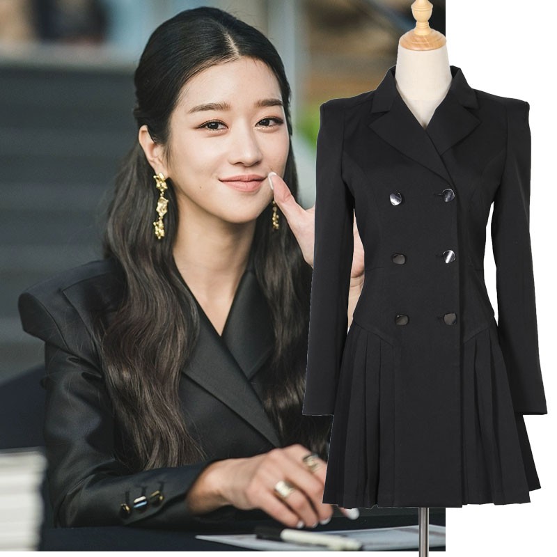 Váy xếp ly liền thân MoonYoung Điên thì có sao