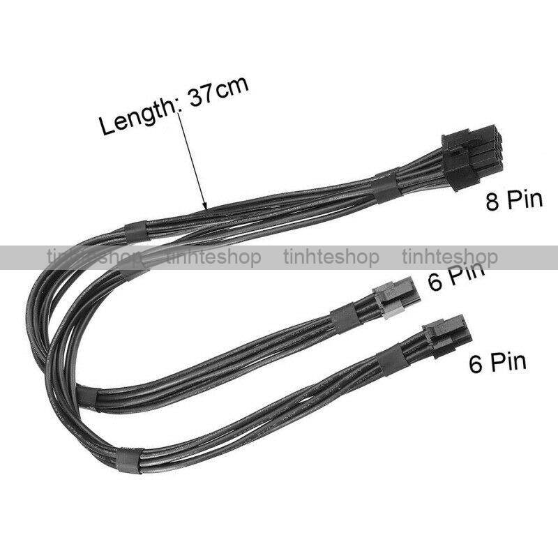 Cáp nguồn 2 mini 6PIN ra 8PIN PCI-E VGA card màn hình GTX1080 cho Máy tính táo 37Cm 18AWG lõi đồng thuần mạ thiếc