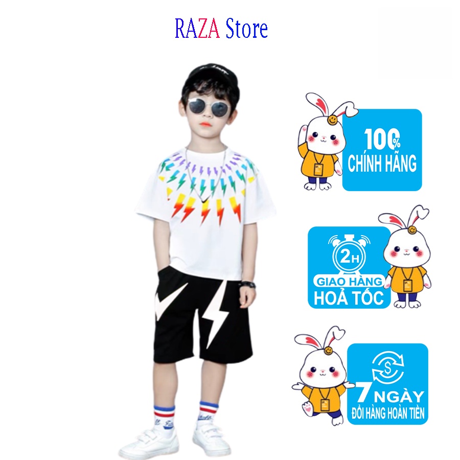 Bộ hè bé trai,Đồ bộ bé trai RAZA Store chất liệu cotton cao cấp sợi thoáng mát cho bé từ 15kg- 46kg RZM37