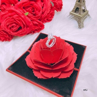 Nhẫn bạc hộp hoa hồng ngày valentine