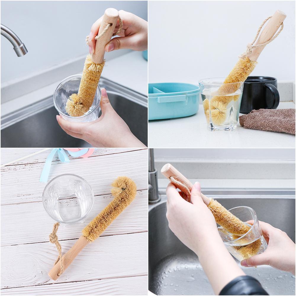 Cọ Rửa Ly Bằng Gỗ Thiết Kế Nhỏ Gọn Tiện Dụng Cho Nhà Bếp