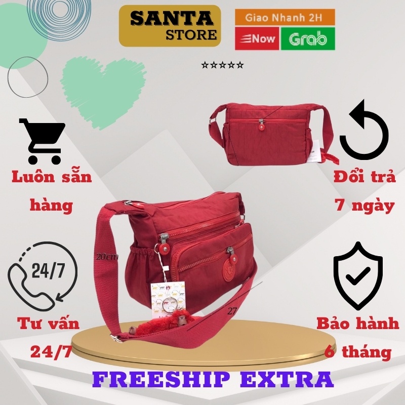 Túi đeo chéo nữ vải dù canvas Kipling KL8011 SANTA STORE thời trang cao cấp nhiều ngăn đựng điện thoại, ví tiền tiện lợi