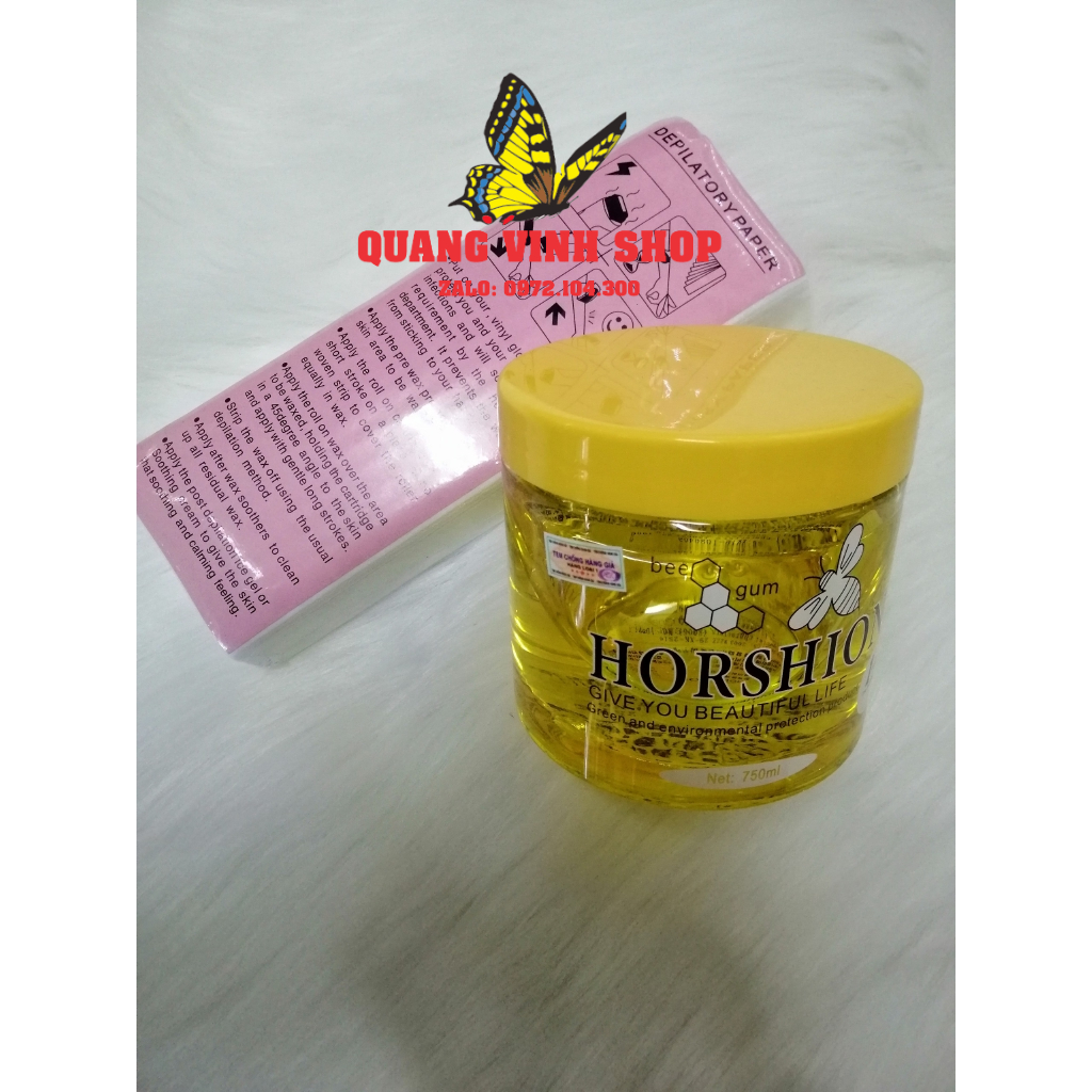 Combo wax lạnh tẩy lông horshion 750ml và giấy wax tặng kèm que gạt